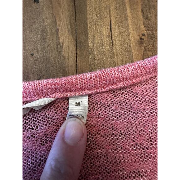 Soft Surrounding Women’s Valentina Zip Sweater Pink Size Medium Knit Top V-neck - Picture 5 of 10